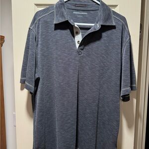 Johnston & Murphy Gray Polo Shirt Soft Jersey Texture